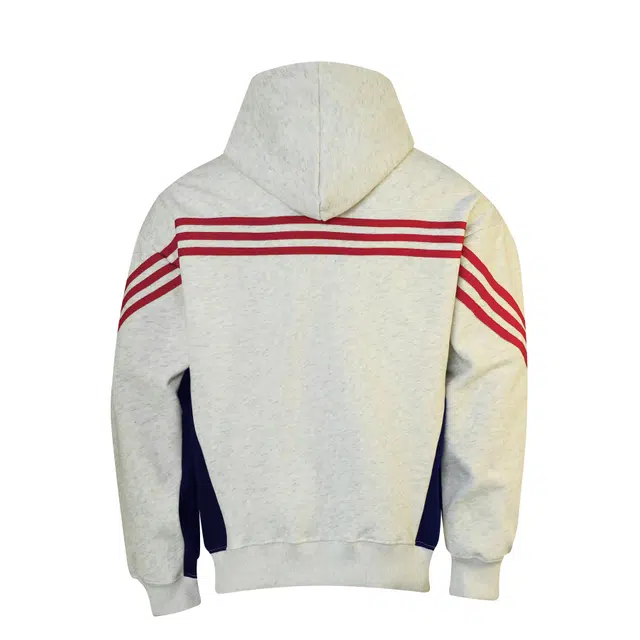 煦加 美式高街风多结构条纹三条杠连帽撞色外套小众文艺设计“行则将至”篆字体创意刺绣宽松重磅百搭休闲卫衣 男女同款