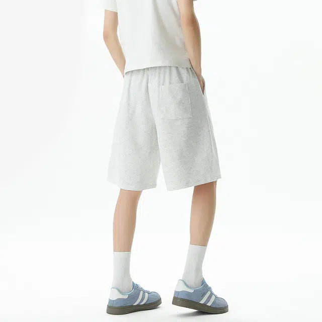 煦加 潮牌美式复古小花刺绣宽松慵懒风运动时尚百搭休闲短裤 男女同款