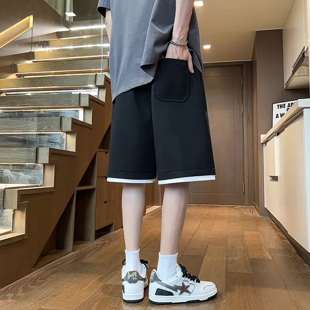 夏季港风美式嘻哈高街宽松百搭五分裤休闲短裤 男女同款