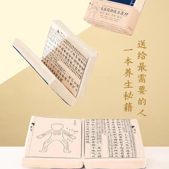 宫廷宝贝 故宫文创 黄帝内经沙发睡觉抱枕 玩偶 毛绒公仔