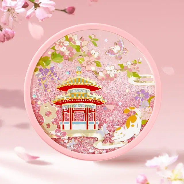 宫廷宝贝 故宫四季小景流沙杯垫博物馆文创 亚克力立牌