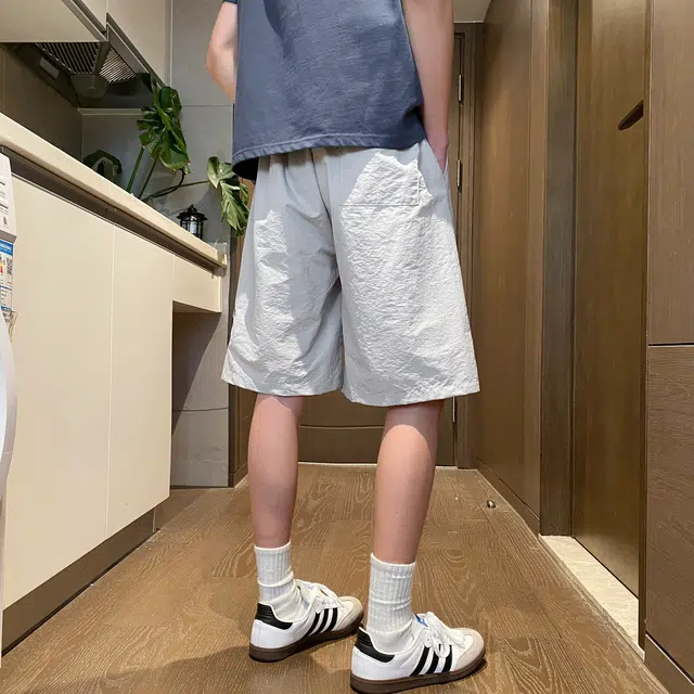 泰迪熊 美式复古腊肠狗宽松休闲直筒速干薄款凉感透气沙滩裤 男女同款