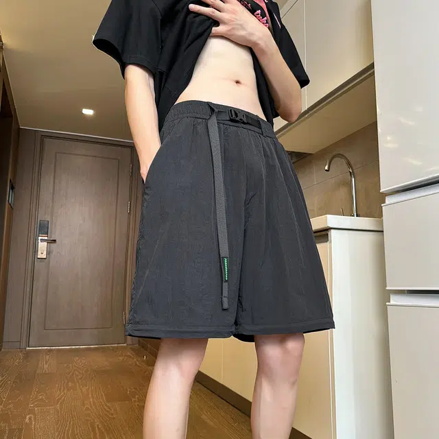 泰迪熊 美式复古多巴胺宽松可拆卸一裤两穿伞兵户外凉感休闲裤 男女同款
