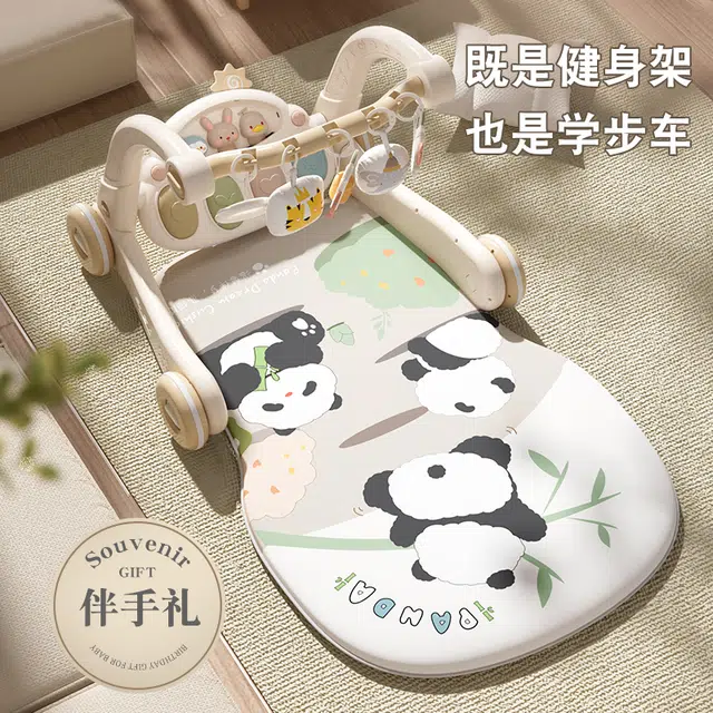 顽兔 脚踏钢琴健身架 学步车二合一 早教益智玩具