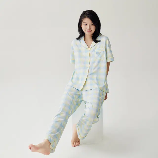 安之伴 夏季睡衣居家基础款凉感棉三件套家居套装 女款