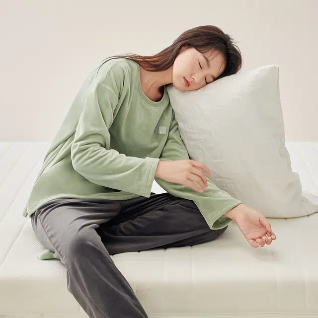 安之伴 秋冬睡衣双面绒保暖锁温宽松简约圆领套头家居套装 女款