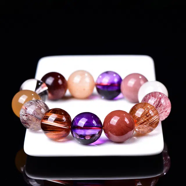 祥燕 典藏孤品新中式国潮高级优美顺发晶多宝 水晶 玉石手串 男女同款情侣款