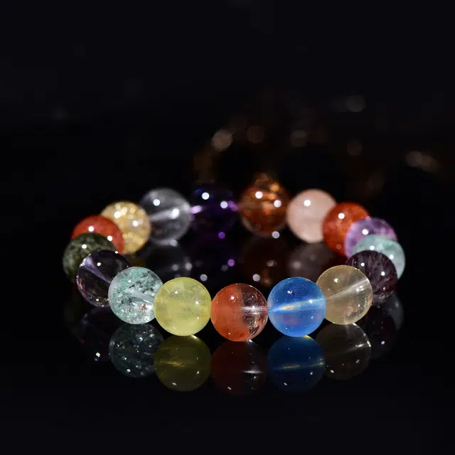 祥燕 罕见高端设计美学多宝天然 多色水晶 手串 男女同款情侣款