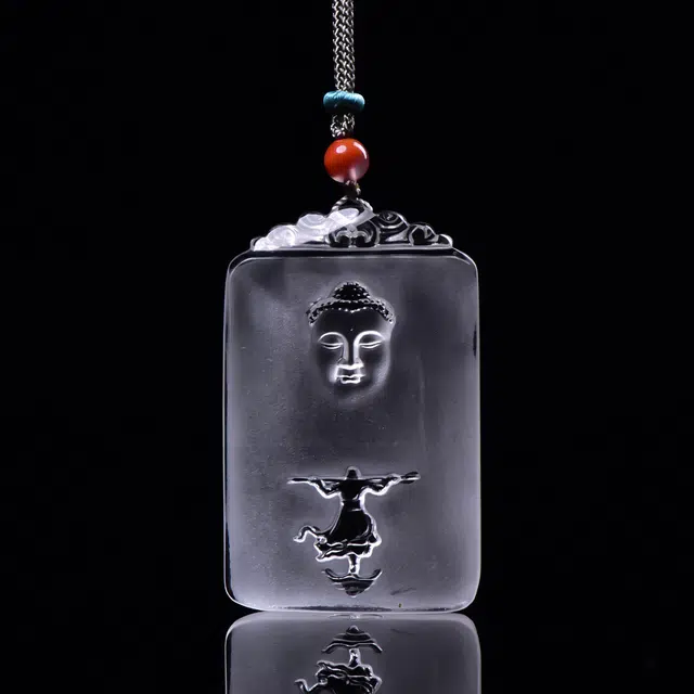 祥燕 特色孤品国潮冰感十足净体即见如来白 水晶 吊坠 男女同款情侣款