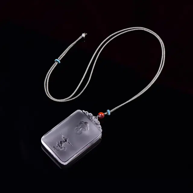 祥燕 特色孤品国潮冰感十足净体即见如来白 水晶 吊坠 男女同款情侣款