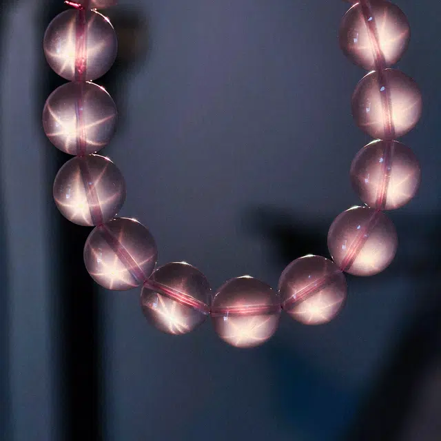 祥燕 高端珍品莫桑比克六芒星粉浪漫甜美精致招桃花好运天然 粉水晶 手串 男女同款情侣款