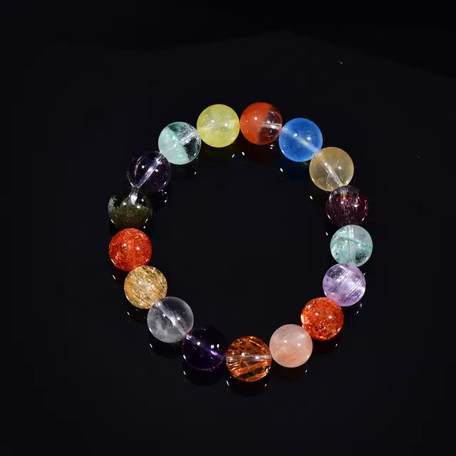 祥燕 罕见高端设计美学多宝天然 多色水晶 手串 男女同款情侣款