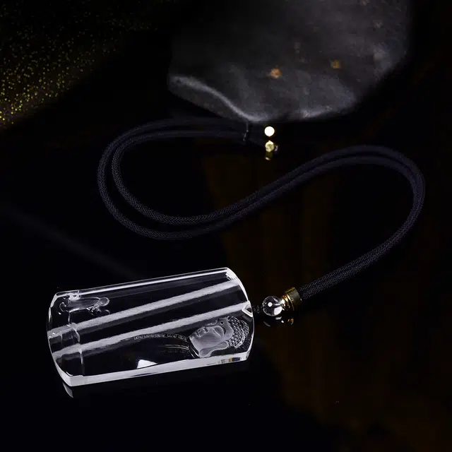 祥燕 精选高端孤品晶体 大日如来意境白兔毛 水晶 玉石吊坠 男女同款情侣款