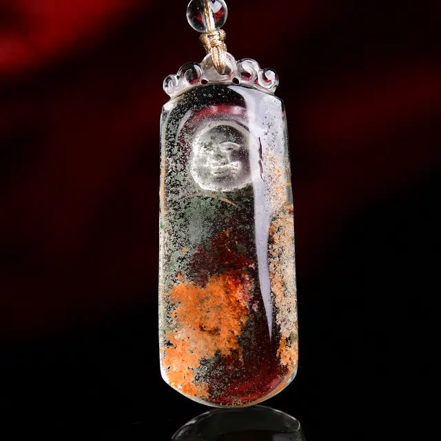 祥燕 高端孤品意境四季幽灵弥勒佛平安喜乐笑口常开天然 多色水晶 吊坠 男女同款情侣款