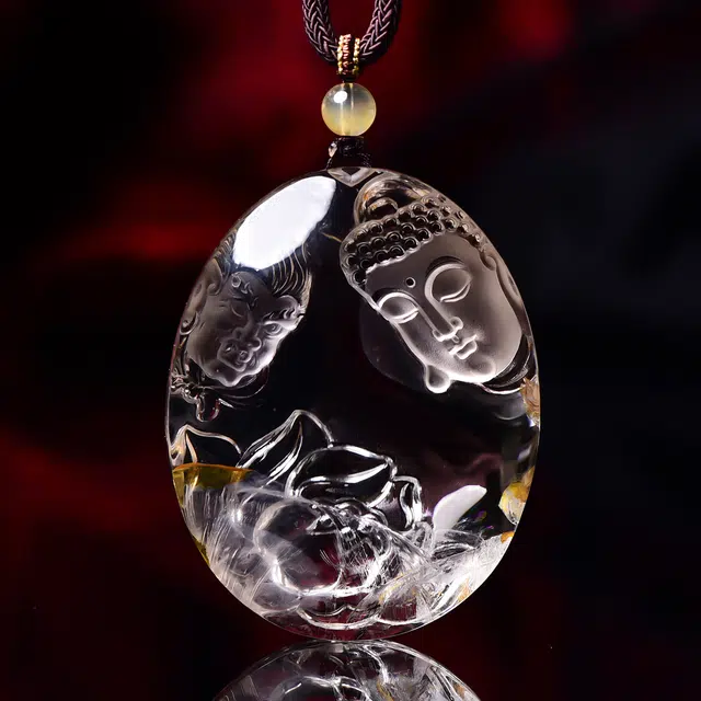 【一物一图】 祥燕 特色高端半魔半佛一念之间雕刻件 水晶 玉石项链 男女同款情侣款