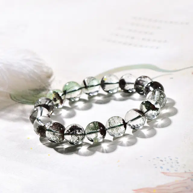 祥燕 高端珍品鬼佬财神转运珠招财旺事业好运天然 绿幽灵 手串 男女同款情侣款