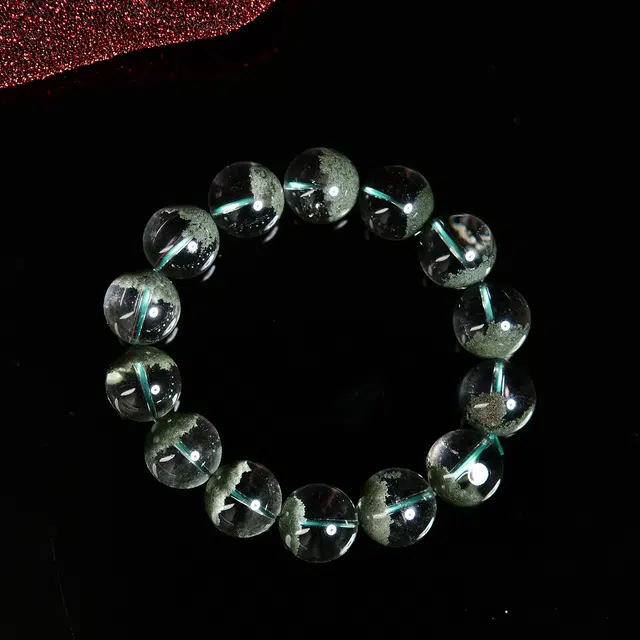 祥燕 精选高端新中式国潮聚宝盆绿幽灵招财纳福能量转运串 水晶 玉石手串 男女同款情侣款