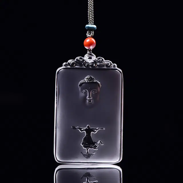 祥燕 特色孤品国潮冰感十足净体即见如来白 水晶 吊坠 男女同款情侣款