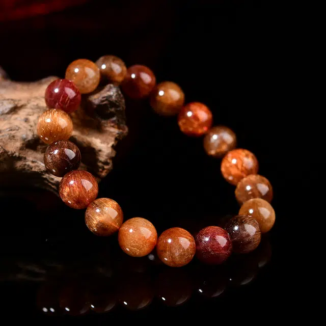 祥燕 新中式国潮发丝绵密铜发晶招财平安喜乐锦鲤好运 水晶 手串 男女同款情侣款