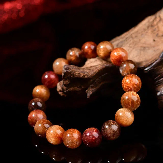 祥燕 新中式国潮发丝绵密铜发晶招财平安喜乐锦鲤好运 水晶 手串 男女同款情侣款