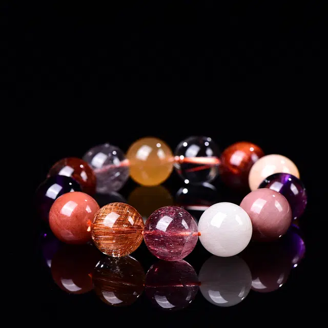 祥燕 典藏孤品新中式国潮高级优美顺发晶多宝 水晶 玉石手串 男女同款情侣款