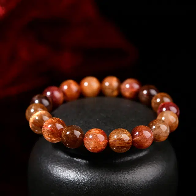 祥燕 新中式国潮发丝绵密铜发晶招财平安喜乐锦鲤好运 水晶 手串 男女同款情侣款