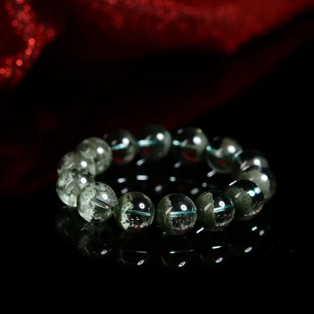 祥燕 精选高端新中式国潮聚宝盆绿幽灵招财纳福能量转运串 水晶 玉石手串 男女同款情侣款