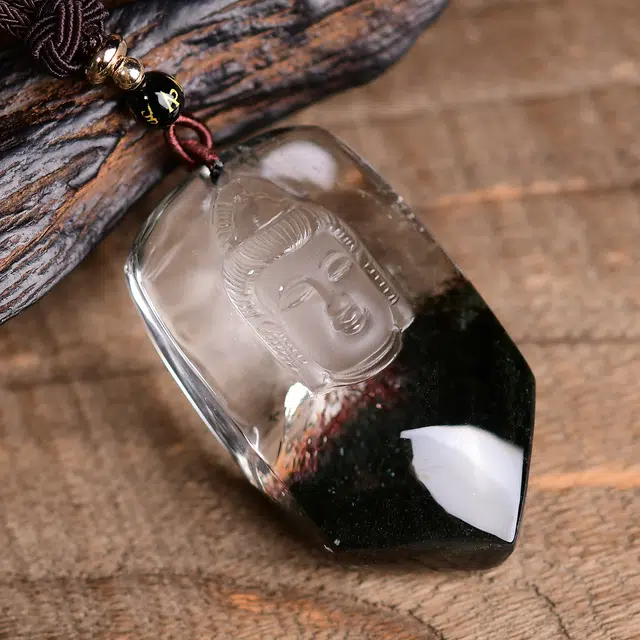 祥燕 高端孤品新中式国潮绿幽灵观音诸事顺遂好运 水晶 吊坠 男女同款情侣款