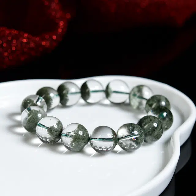 祥燕 精选高端新中式国潮聚宝盆绿幽灵招财纳福能量转运串 水晶 玉石手串 男女同款情侣款