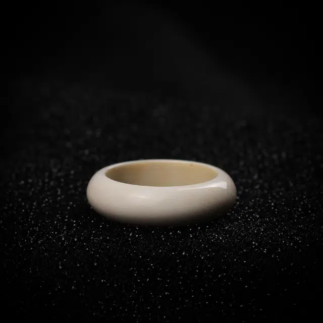 祥燕 高端孤品国潮文玩细腻白润满纹血料 猛犸 象牙玉石戒指 男女同款情侣款