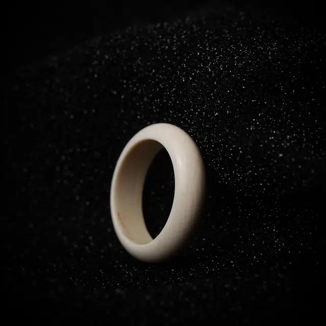 祥燕 高端孤品国潮文玩细腻白润满纹血料 猛犸 象牙玉石戒指 男女同款情侣款