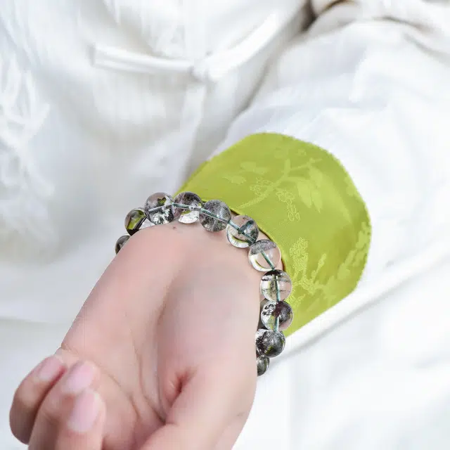 祥燕 高端珍品鬼佬财神转运珠招财旺事业好运天然 绿幽灵 手串 男女同款情侣款