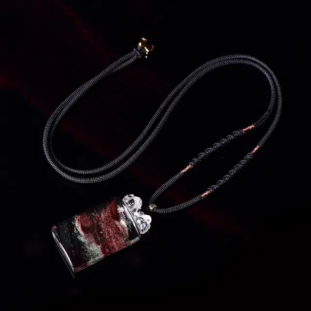 祥燕 特色高端意境优美红绿幽灵无事牌 水晶 玉石项链 男女同款情侣款