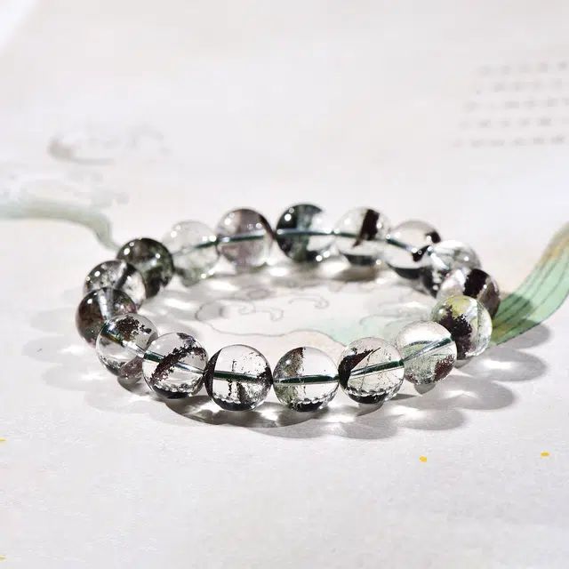 祥燕 高端珍品鬼佬财神转运珠招财旺事业好运天然 绿幽灵 手串 男女同款情侣款