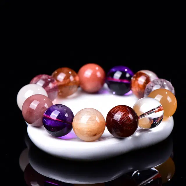 祥燕 典藏孤品新中式国潮高级优美顺发晶多宝 水晶 玉石手串 男女同款情侣款