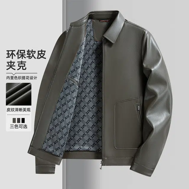 老爷车 奢华质感品牌品质保证帅气挺阔有型时尚潮流百搭个性耐用抗皱保暖舒适基础款外套夹克皮衣 男款