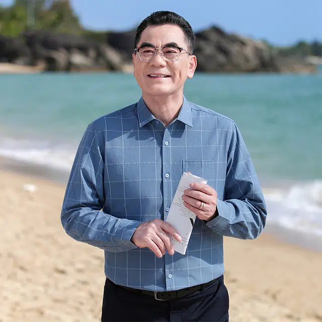 老爷车 春秋季男士含棉长袖休闲翻领格子衬衫 男款
