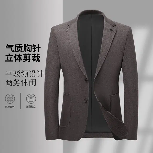 老爷车 经典平驳领商务休闲西服外套秋冬季婚宴高级感正装上衣西装 男款