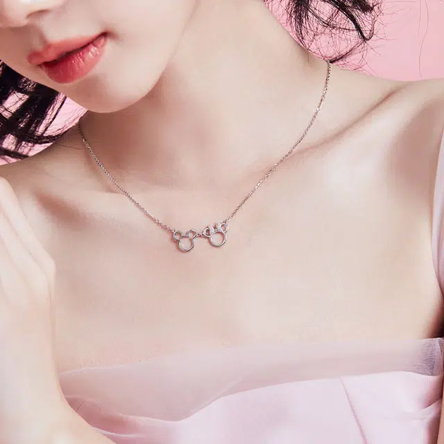 Disney Mickey Minnie Classic CP Necklace S925 Silver
