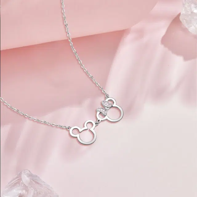 Disney Mickey Minnie Classic CP Necklace S925 Silver