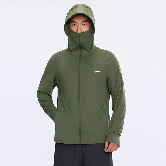 贵人鸟 透逸光盾系列 简约纯色连帽可拆卸帽檐拉链口袋冰感 透气防紫外线防晒服 男女同款