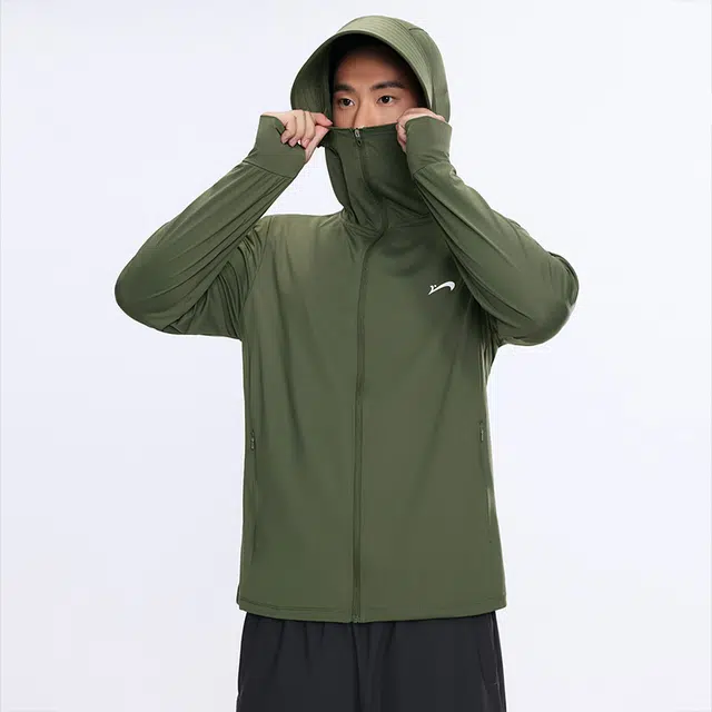 贵人鸟 透逸光盾系列 简约纯色连帽可拆卸帽檐拉链口袋冰感 透气防紫外线防晒服 男女同款