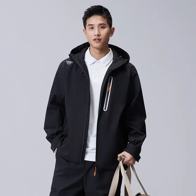 贵人鸟 龙炎翼系列 潮流工装反光拉链羽翼拒水防风连帽拼接撞色百搭风衣 男女同款