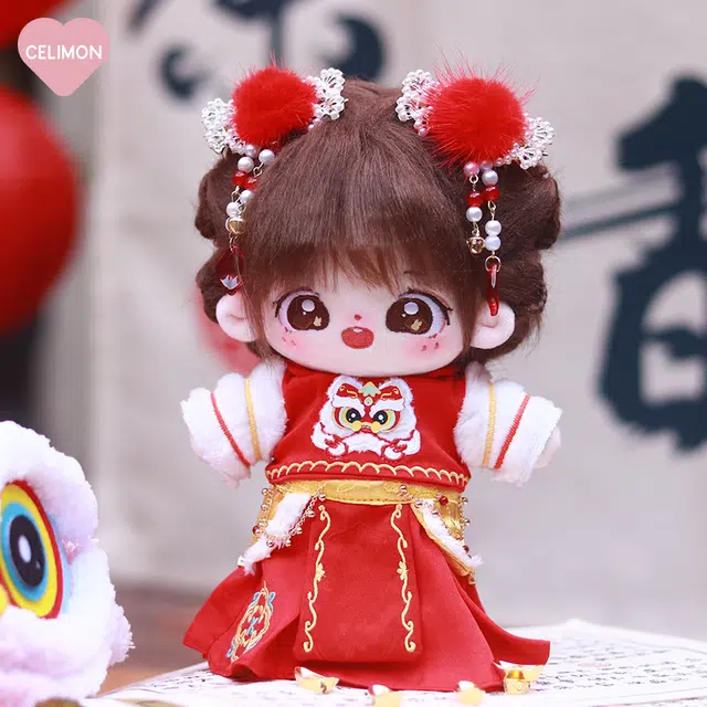 禧乐萌 棉花娃娃 娃衣服 吉祥纳福 福娃 玩偶 毛绒公仔