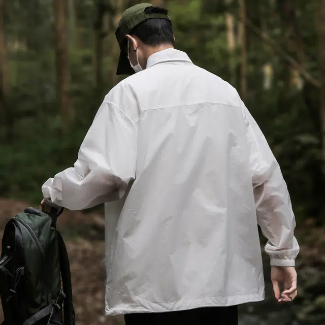 稻草人 户外山系远足防紫外线轻薄透气冰丝速干翻领单排扣外套宽松休闲骑行登山防晒服 男女同款