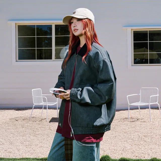 稻草人 美式复古拼接基础翻领撞色无性别宽松休闲百搭时尚美拉德户外通勤飞行夹克外套 男女同款