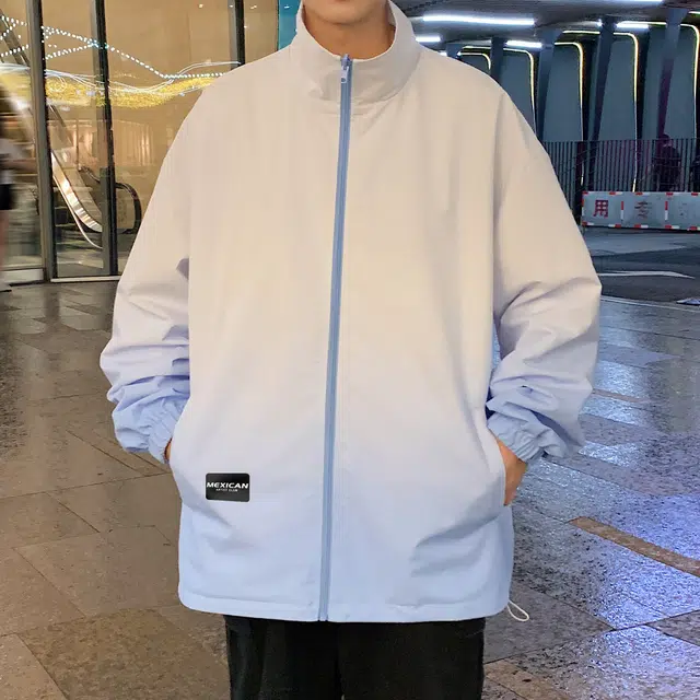 稻草人 双面穿美式渐变简约基础拉链工装运动服宽松休闲户外跑步夹克外套 男女同款