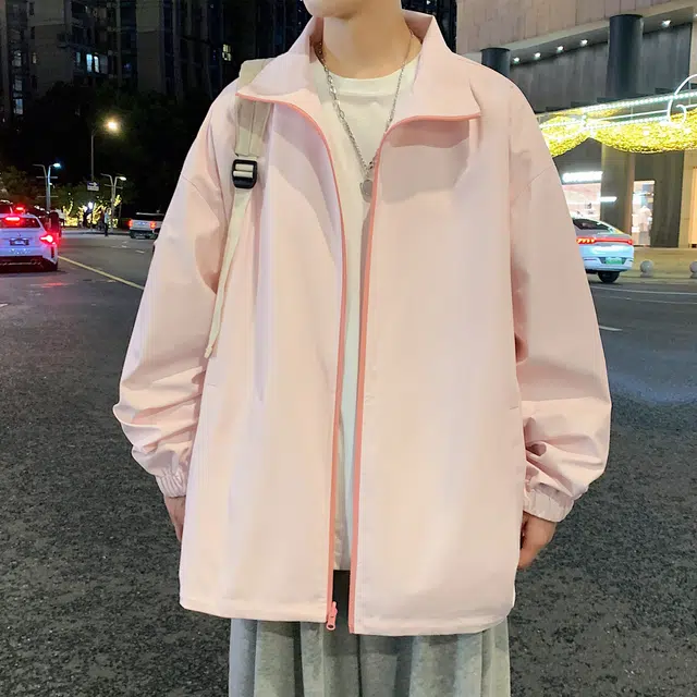 稻草人 双面穿美式渐变简约基础拉链工装运动服宽松休闲户外跑步夹克外套 男女同款