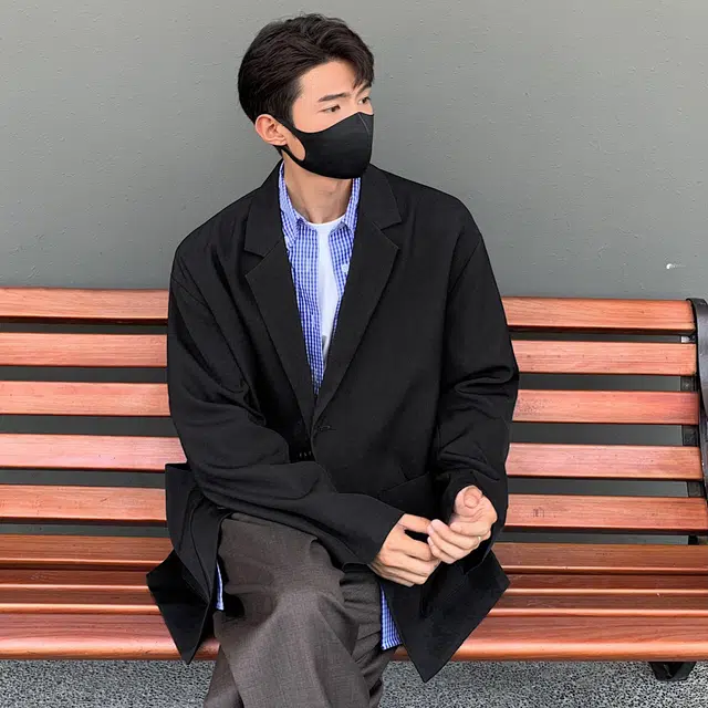 稻草人 美式高街基础款纯色垫肩外套高级感日常百搭休闲宽松潮流落肩长袖单排扣轻奢西装 男女同款