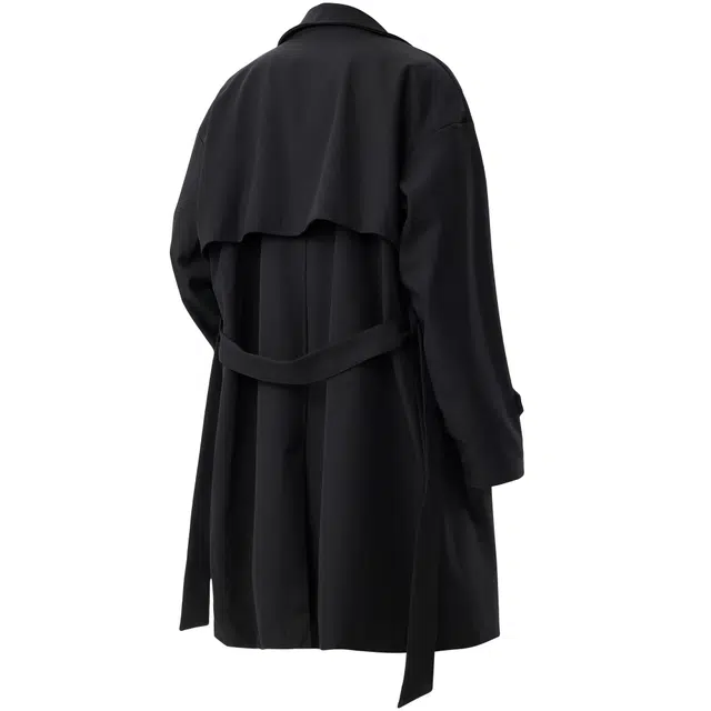 稻草人 美式高街复古简约西装领经典纯色基础百搭舒适宽松休闲时尚高级感单排扣大衣中长款风衣 男女同款